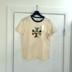 NWT Tori Burch Logo Tee S